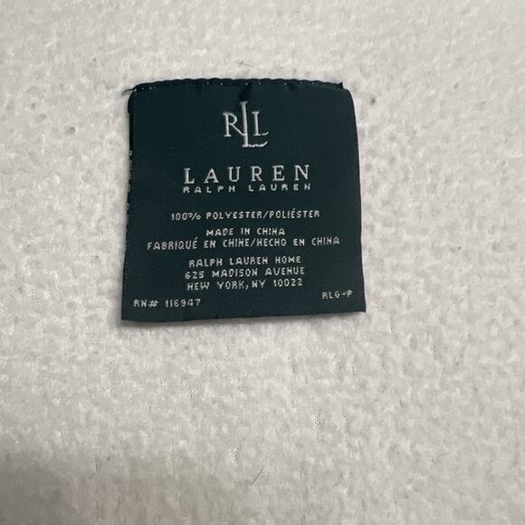 Ralph Lauren RLL Fleece Throw Blanket American Flag Logo Cream White 50x60 USA - Picture 2 of 4